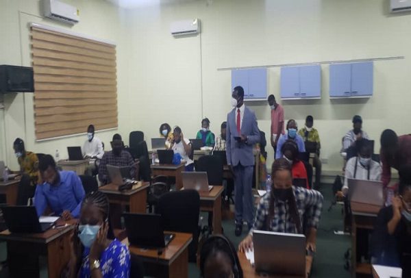 Dr. Osei Yaw Adutwum, Education Minister teaching at an ICT workshop