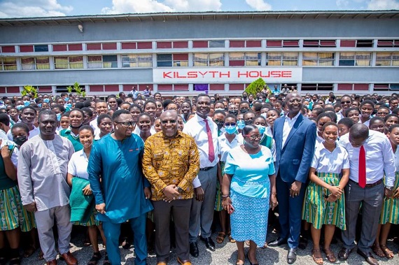 Honorable Minister for Education, Dr Yaw Osei Adutwum, visits schools in the Eastern Region with CENDLOS Executive Director, Nana Gyamfi Adwabour and Heads of Agencies